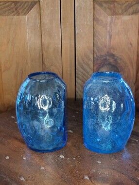 Vintage Blenko glass vase Bookends